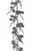 Artificial Iced Cone Garland - 150cm, Brown