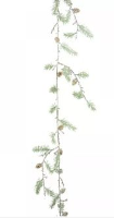 Artificial Icy Pine Garland with Cones - 150cm, White