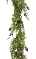Artificial Mossy Cedar Garland - 139cm, Green
