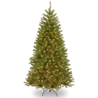 Artificial North Valley Spruce Hinged Christmas Tree LED - 210cm, Green