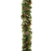 Artificial Frosted Berry Garland - 180cm, Green