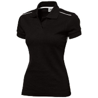 BACKHAND SHORT SLEEVE LADIES POLO in Black Solid.
