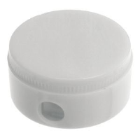 BG ROUND PENCIL SHARPENER in Solid White.