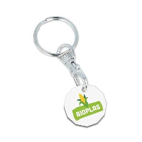 BIODEGRADABLE NEW ?1 TROLLEY COIN KEYRING.