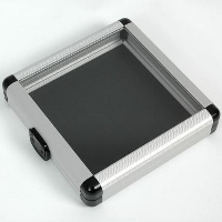 CD HOLDER CASE in Black with Clear Transparent Lid.