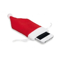 CHRISTMAS MOBILE PHONE POUCH with Father Christmas Father Christmas Santa Hat Design.