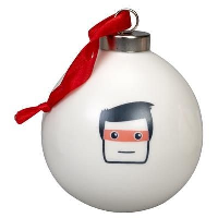 CHRISTMAS TREE BAUBLE in White.
