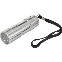 CHUNKY COMPACT ALUMINIUM METAL TORCH in Silver Aluminium Finish.