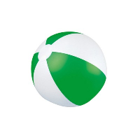 CLASSIC INFLATABLE BEACH BALL with White & Green Panels.