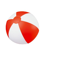 CLASSIC INFLATABLE BEACH BALL with White & Red Panels.