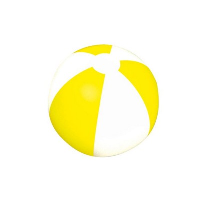 CLASSIC INFLATABLE BEACH BALL with White & Yellow Panels.