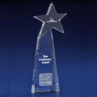 CRYSTAL GLASS STARBURST AWARD OR TROPHY.