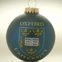 GLASS PROMOTIONAL BAUBLE in Blue with Full Colour Logo.