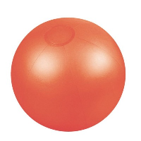 INFLATABLE BEACH BALL in Translucent Red.