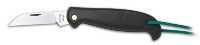 LAMBSFOOT BLADE HEAVY DUTY FARMER POCKET KNIFE with Green Plastic Handle.
