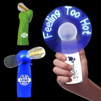 LED FLASHING MINI HAND FAN with Branded Handle.