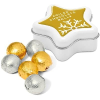 MINI STAR TIN with Foiled Chocolate Balls.