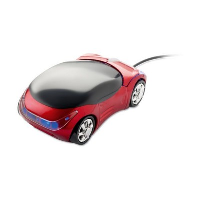 MOTOR CAR COMPUTER MOUSE in Red.