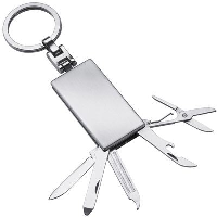 MULTI TOOL KEYRING in Silver Metal.