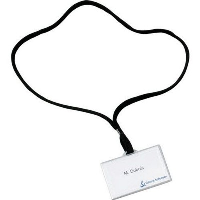 NAME CARD HOLDER BADGE with Lanyard in Clear Transparent.