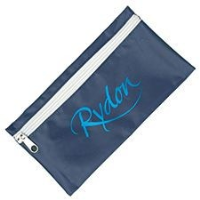 NYLON PENCIL CASE in Navy Blue with White Zip.