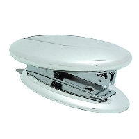 OVAL METAL DESK STAPLER in Silver.