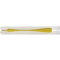 PAPER HAND HELD FAN with Plastic Handle in Yellow.