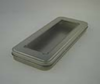 PENCIL TIN with Window Lid in Matt Silver.