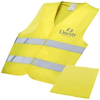 PROFESSIONAL SAFETY VEST in Pouch in Yellow.
