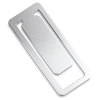 RECTANGULAR SILVER METAL CLIP BOOKMARK.