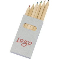 SIX COLOUR WOOD COLOURING PENCIL SET.