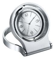 SPINNER METAL DESK CLOCK in Silver.