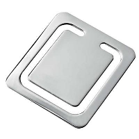 SQUARE FLAT BOOKMARK in Silver Chrome Plated Silver Finish.