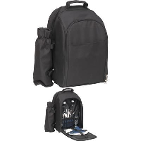 SUNSHINE 2 PERSON PICNIC BACKPACK RUCKSACK in Black.