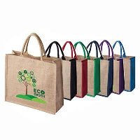 TATTON JUTE TOTE SHOPPER TOTE BAG FOR LIFE with Dyed Gusset & Handles.