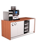 Office Coffee Machine 4-Door Cabinet With Fridge