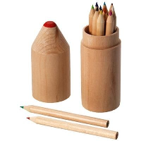 12 Piece Pencil Set In Wood