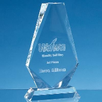 20Cm Optical Crystal Cropped Iceberg Award