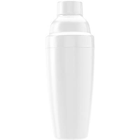550Ml Plastic Cocktail Shaker In White Integral Strainer