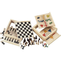5-In-1 Game Set In Wood