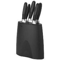 5-Piece Knife Cube Block In Black Solid