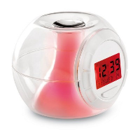 7 Colour Changing Mood Light Alarm Clock In Translucent Clear Transparent
