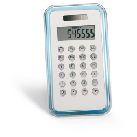 8 Digit Calculator In Translucent Blue