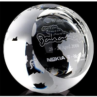 80Mm Crystal Globe With Sloping Flat Face