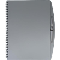 A4 Spiral Wiro Bound Note Book & Ball Pen In Grey