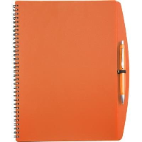 A4 Spiral Wiro Bound Note Book & Ball Pen In Orange