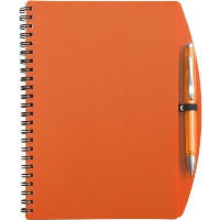 A5 Spiral Wiro Bound Note Book & Ball Pen In Orange
