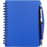 A6 Spiral Wiro Bound Note Book & Ball Pen In Blue