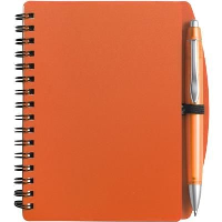 A6 Spiral Wiro Bound Note Book & Ball Pen In Orange