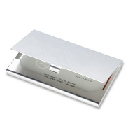 Aluminium Metal Business Card Pocket Holder In Shiny Silver